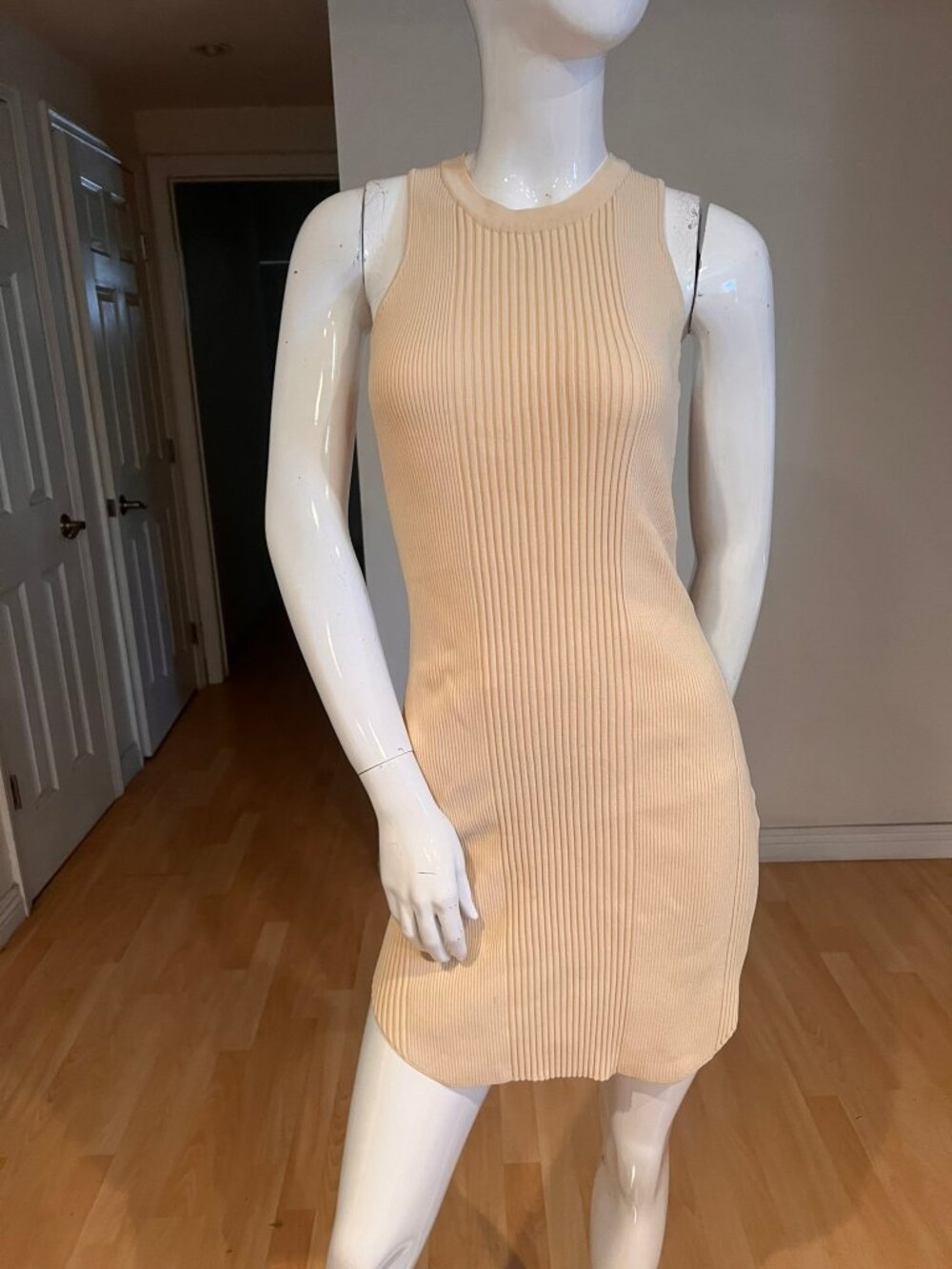 RONNY KOBO RIBBED LACE UP BODY CON DRESS SIZE M MEDIUM